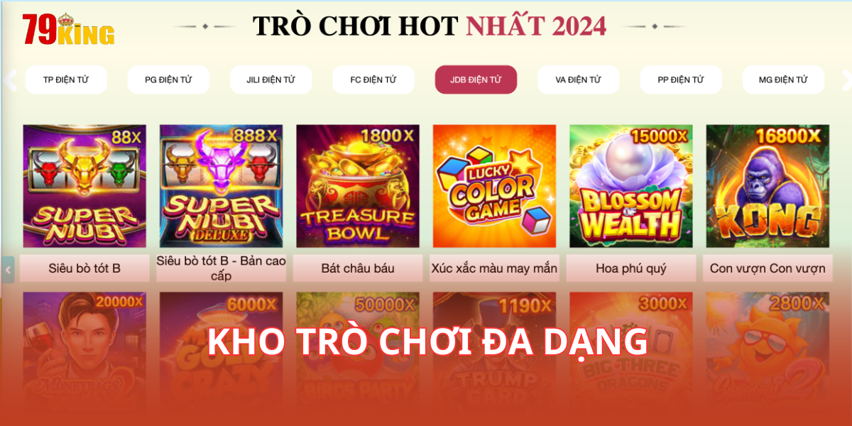 79KING cung cấp đa dạng trò chơi